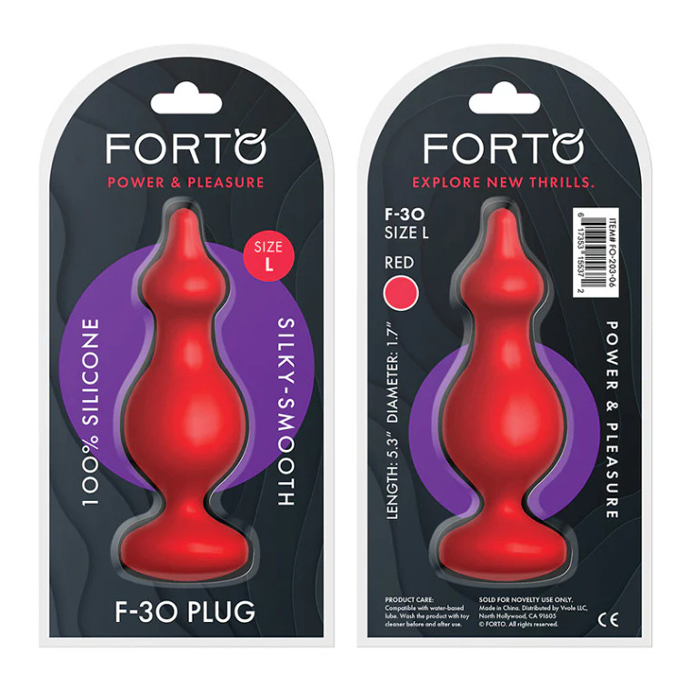 Forto F-30 Pointer Silicone Anal Plug, Large, Red