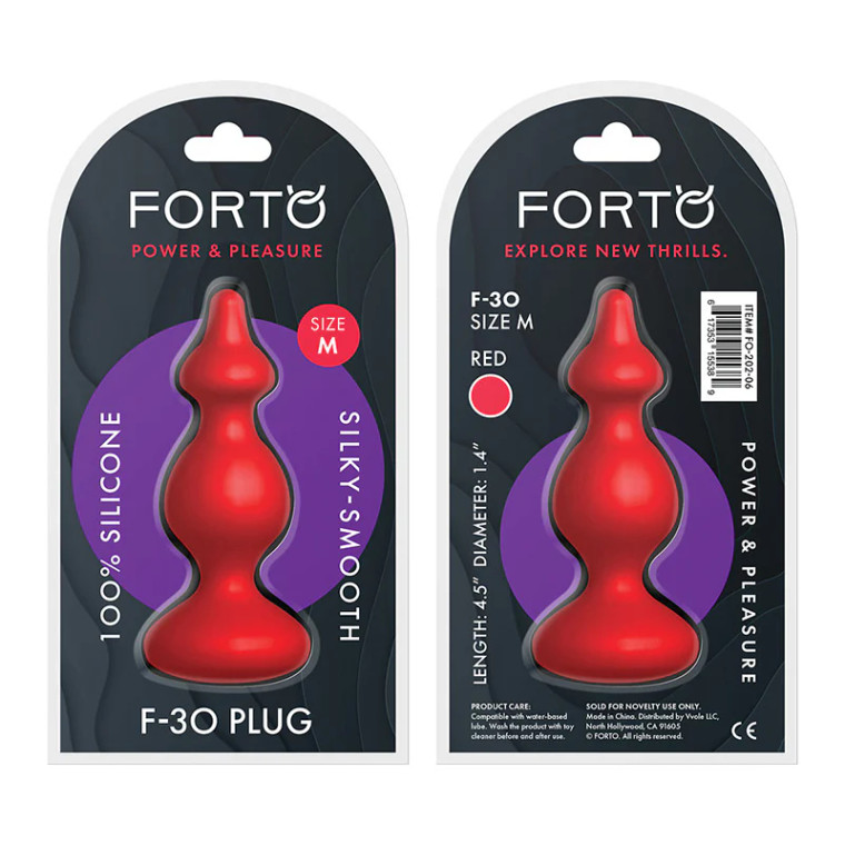Forto F-30 Pointer Silicone Anal Plug, Medium, Red