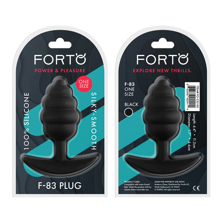 Forto F-83 Spiral Silicone Anal Plug, Black