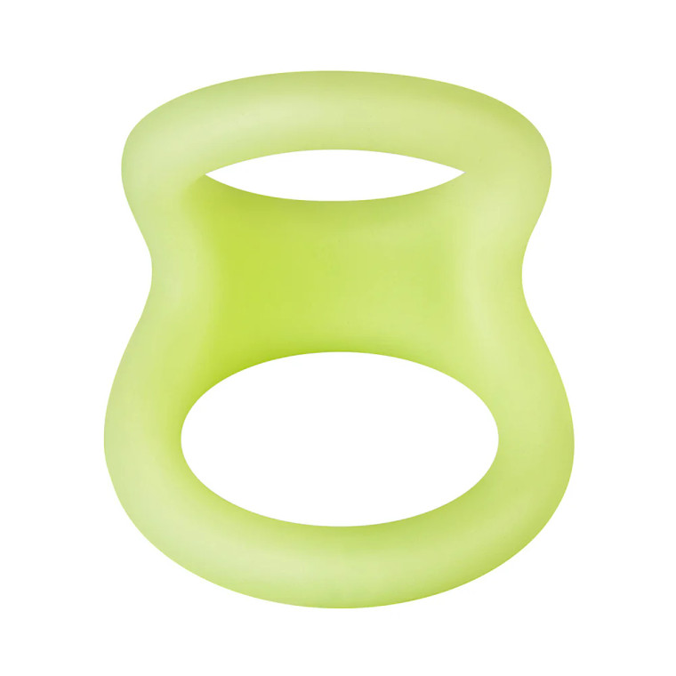Forto F-22 Liquid Silicone Cock & Ball D-Ring, Small, Glow