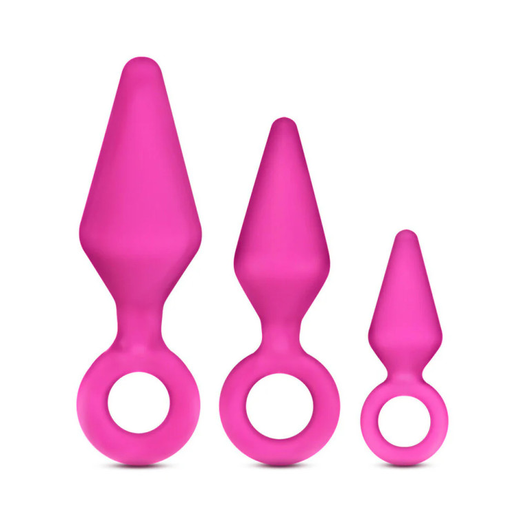 Luxe Candy Rimmer 3-Piece Silicone Anal Plug Kit, Pink