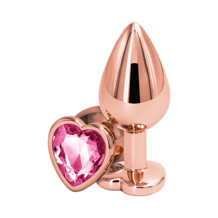 Rear Assets Rose Gold Heart Plug, Medium, Pink
