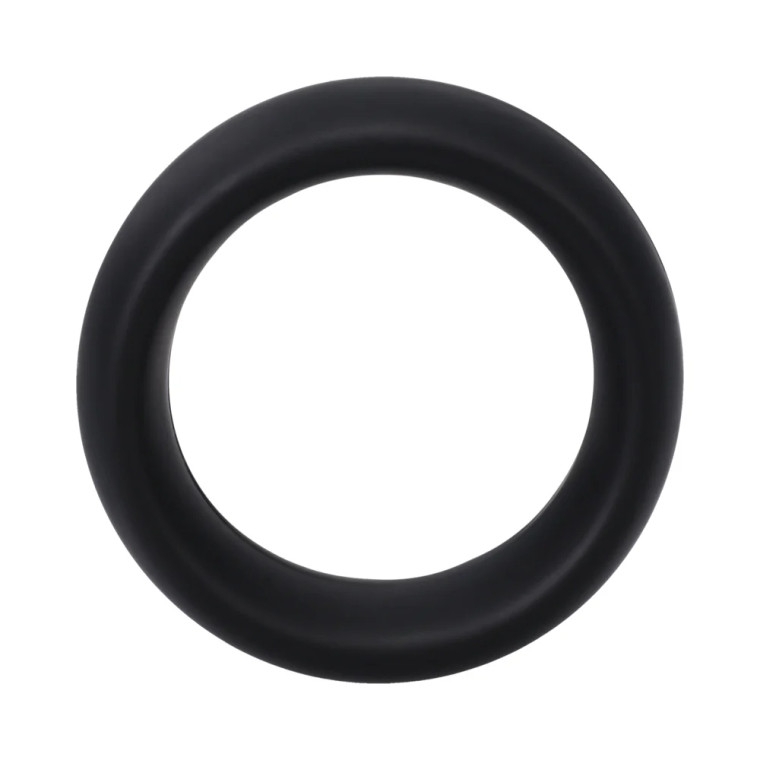 Rock Solid Silicone Black Cock Ring, Small, 1.75 Inch