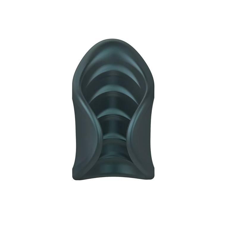 MAN WAN Starter Travel Size Silicone Vibrating Masturbator, Pine Grey