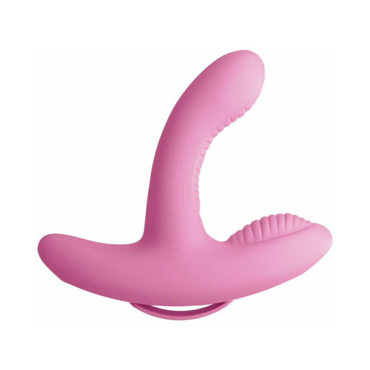 3Some Rock n' Grind Dual Stimulation Silicone Vibrator, Pink