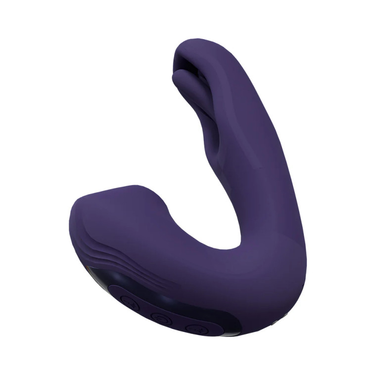 VIVE YUNA Rechargeable Dual Motor Airwave Vibrator with G-Spot Flapping Stimulator, Purple