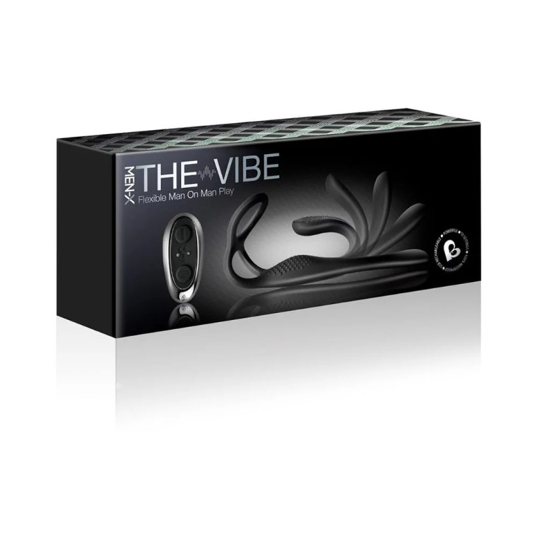 Rocks-Off The-Vibe Cock Ring and P-Spot Stimulator, Black