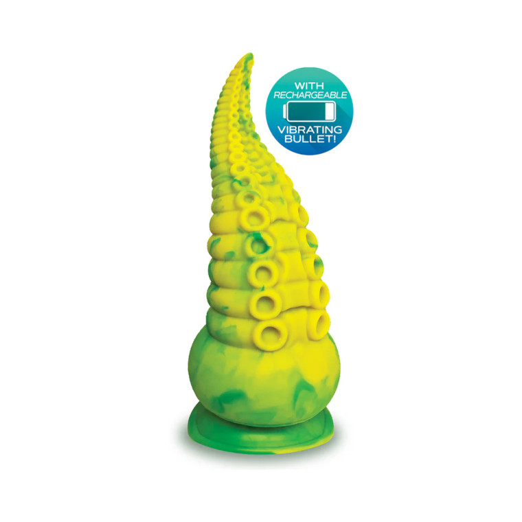 AlienNation Octopod 9 Inch Vibrating Silicone Dildo, 8.0 Inch Insertable, 3.0 Inch Max Width