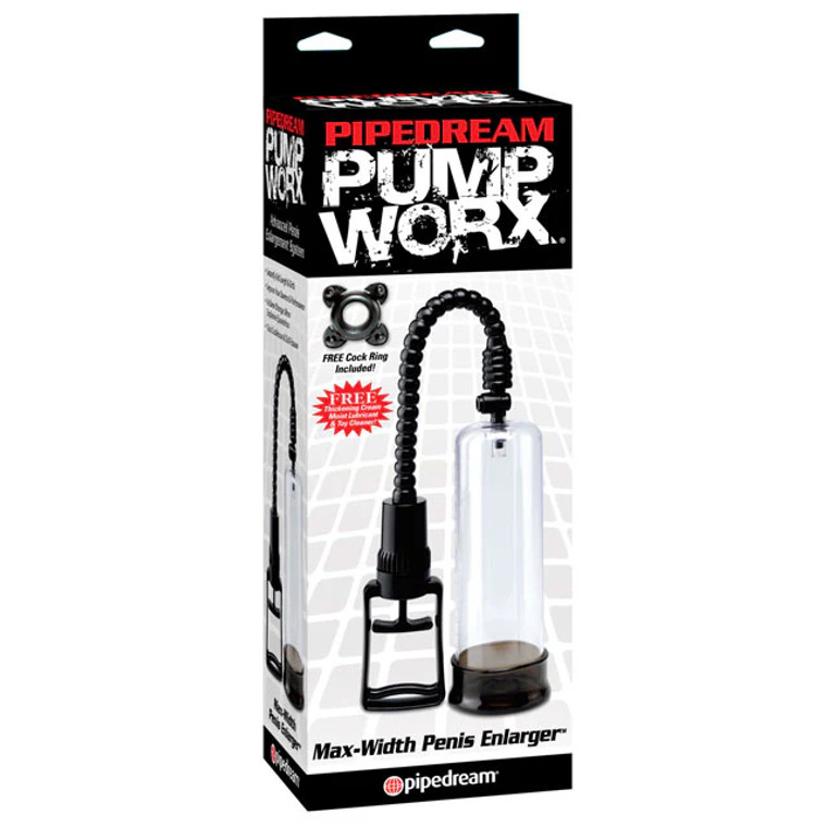 Pump Worx Max-Width Penis Enlarger Pump, Clear/Black
