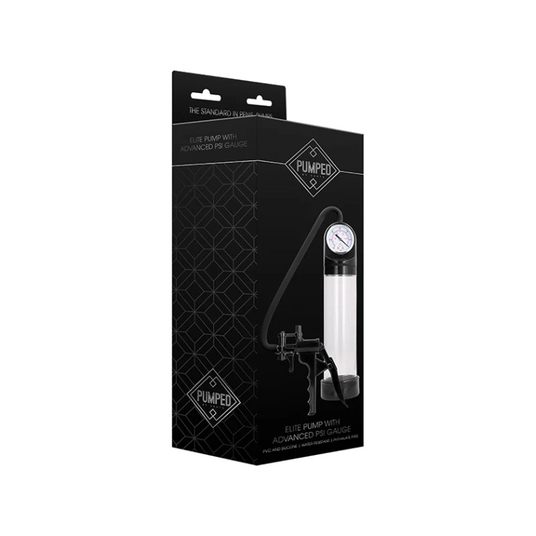 Pumped Elite Penis Pump With Advanced PSI Gauge, Clear