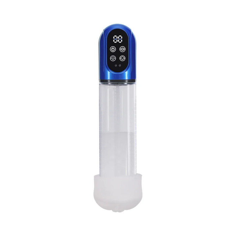 Pumped Engage Automatic Waterproof Penis Pump, Metallic Blue