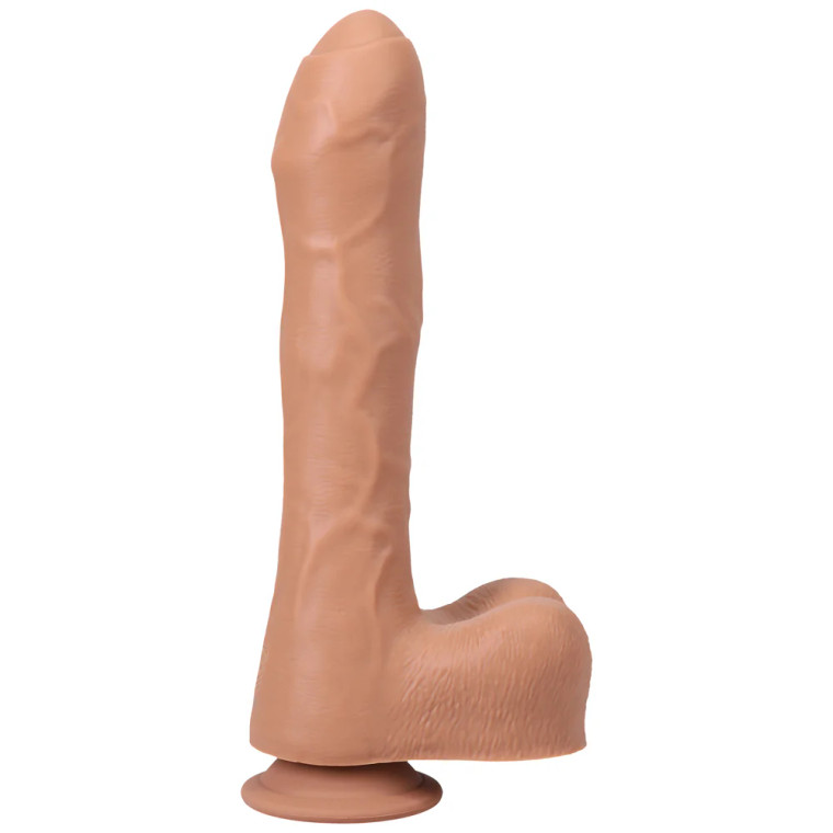 Fort Troff Uncut Thruster Mini Fuck Machine Rechargeable Remote-Controlled Silicone 8.5 Inch Thrusting Dildo, 6.75 Inch Insertable, 2.0 Inch Max Width, Tan
