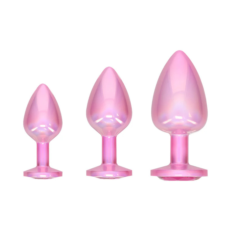 Ouch! International Paris Collection Metal Anal Plug Set, Pink Ouch! International Paris Collection Metal Anal Plug Set, Pink