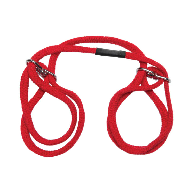 Doc Johnson Japanese Style Bondage 100% Cotton Wrist or Ankle Cotton Cuffs, Red
