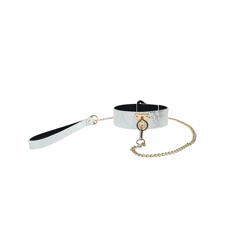 Ouch! International Florence Collection Collar with Leash, White