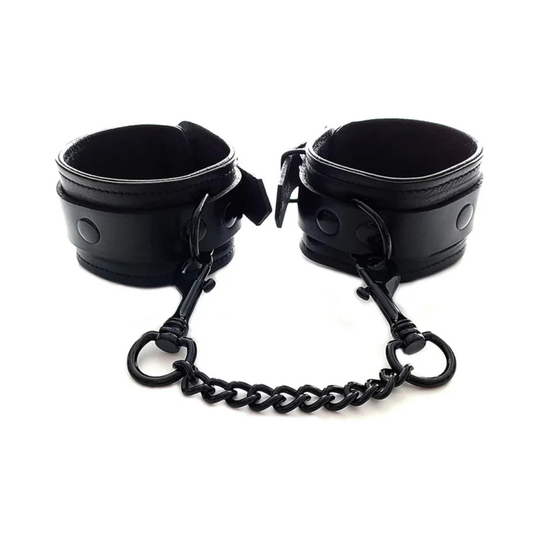 Rouge Leather Wrist Cuffs, Black