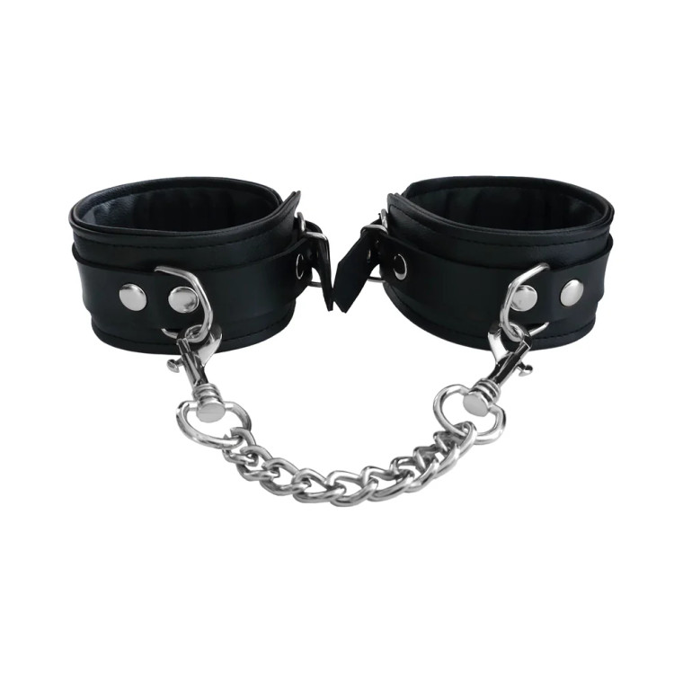 Rouge Fetish Play Vegan Ankle Cuffs, Black