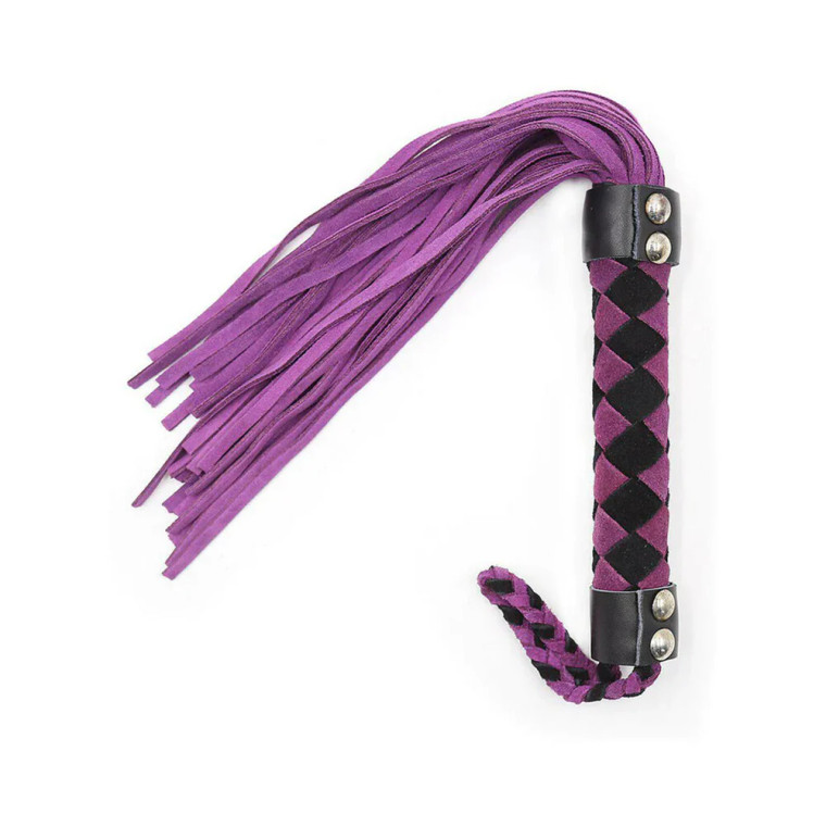 Ple'sur 15.5 Inch Leather Flogger, Purple