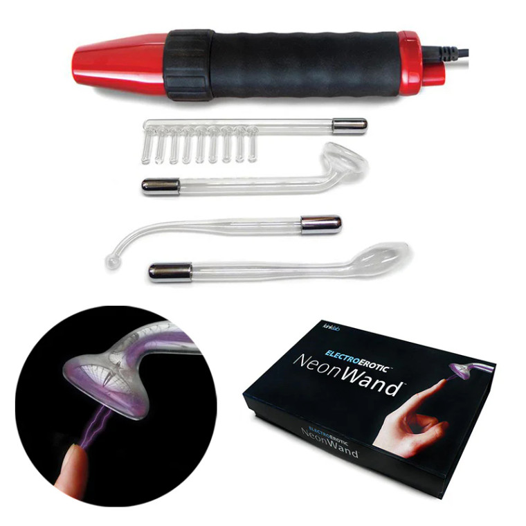 Kinklab ElectroErotic Neon Wand, Red Handle, Purple Electrode