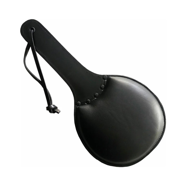 Rouge Leather Padded Ping Pong Paddle, Black