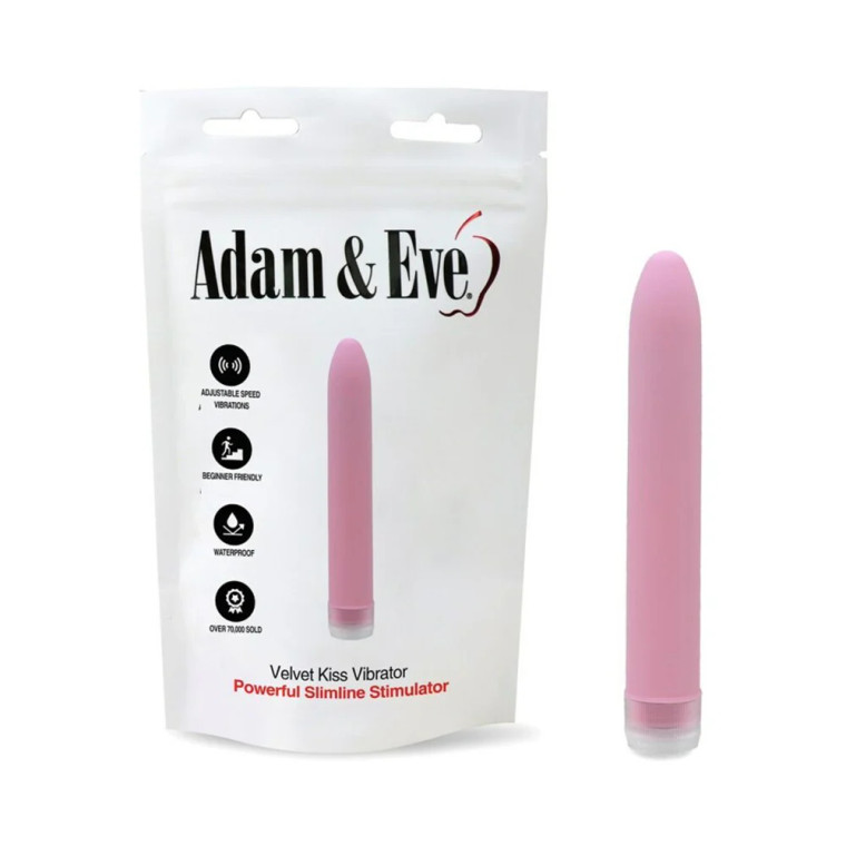 Adam & Eve Velvet Kiss Vibrator, Pink Adam & Eve Velvet Kiss Vibrator, Pink