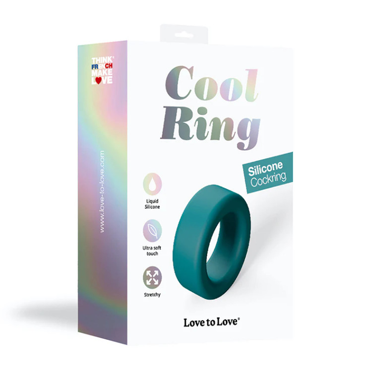 Love to Love Cool Ring Silicone Cock Ring, Petrol Blue