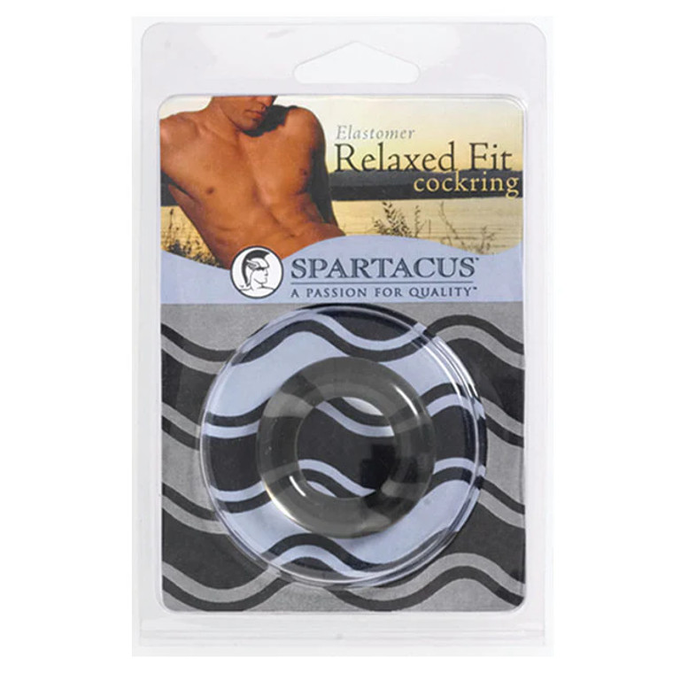 Spartacus Relaxed Fit Elastomer Cock Ring, Black