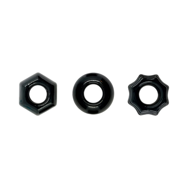 Renegade Chubbies Cock Rings 3-Pack, Black