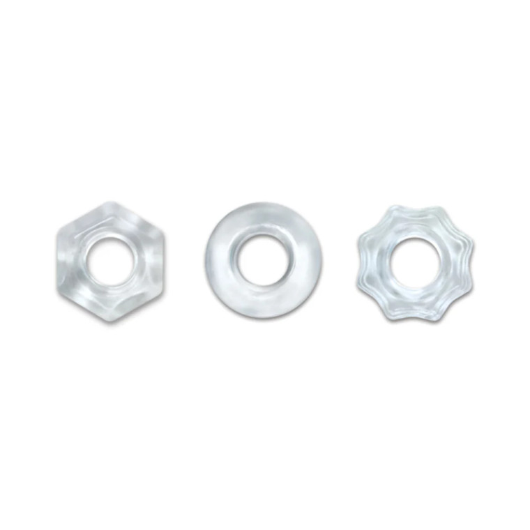 Renegade Chubbies Cock Rings 3-Pack, Clear