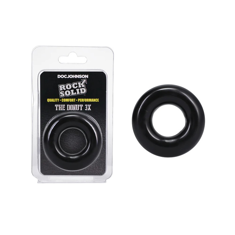 Rock Solid The Donut 3X Cock Ring, Black