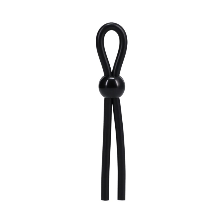Rock Solid The Lasso Single Lock Cock Ring, Black