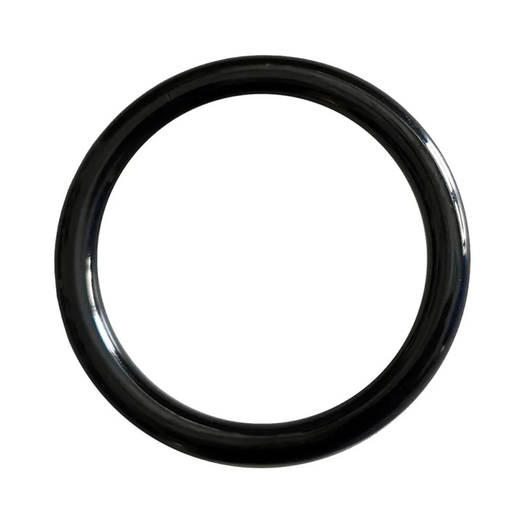 Rouge Stainless Steel Round Cock Ring, 1.77 Inch, Black