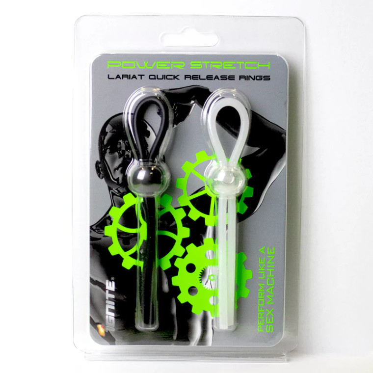 SI Silicone Lasso/Bolo Rings 2-Pack, Black & White