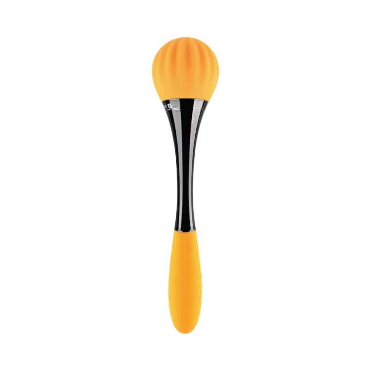 Gender X Sunflower Rechargeable Dual-Ended Silicone Wand Vibrator, Yellow