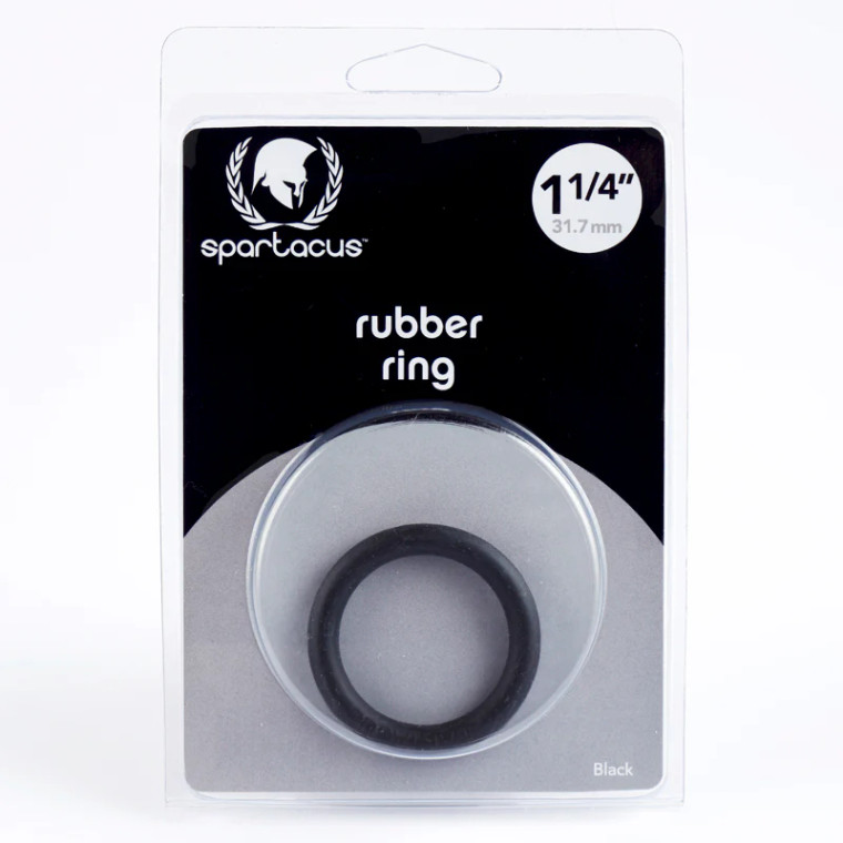 Spartacus Rubber Cock Ring, 1.25 Inch, Black
