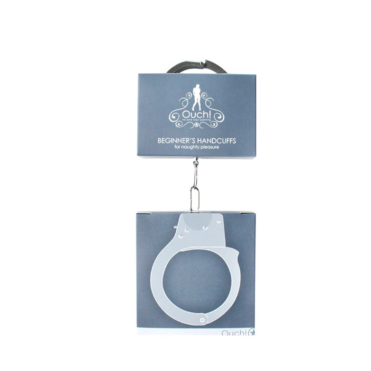 Ouch! Beginner's Metal Handcuffs With Quick-Release, Silver