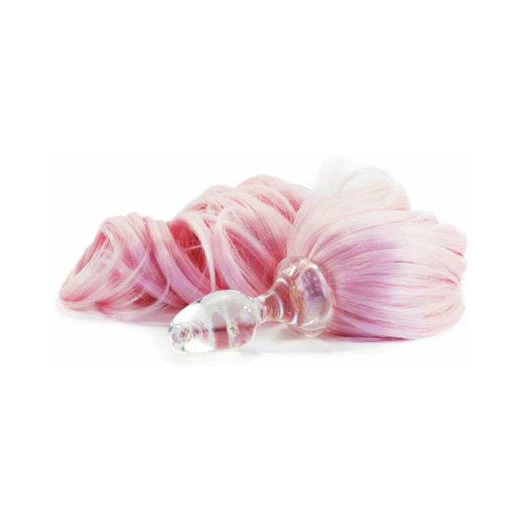 Crystal Delights Minx Pony Tail Glass Plug, Baby Pink
