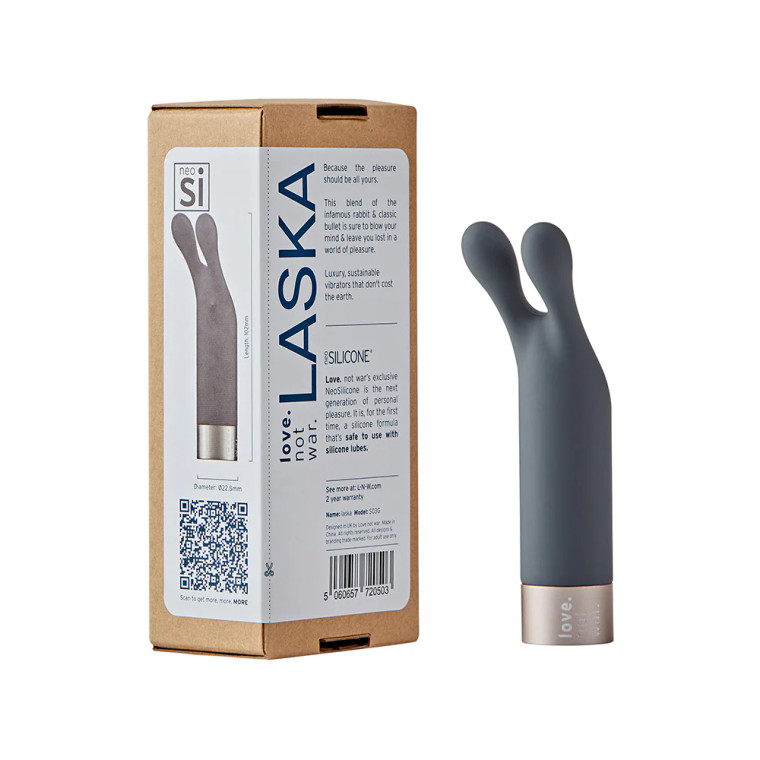 Love Not War Laska Head, Grey