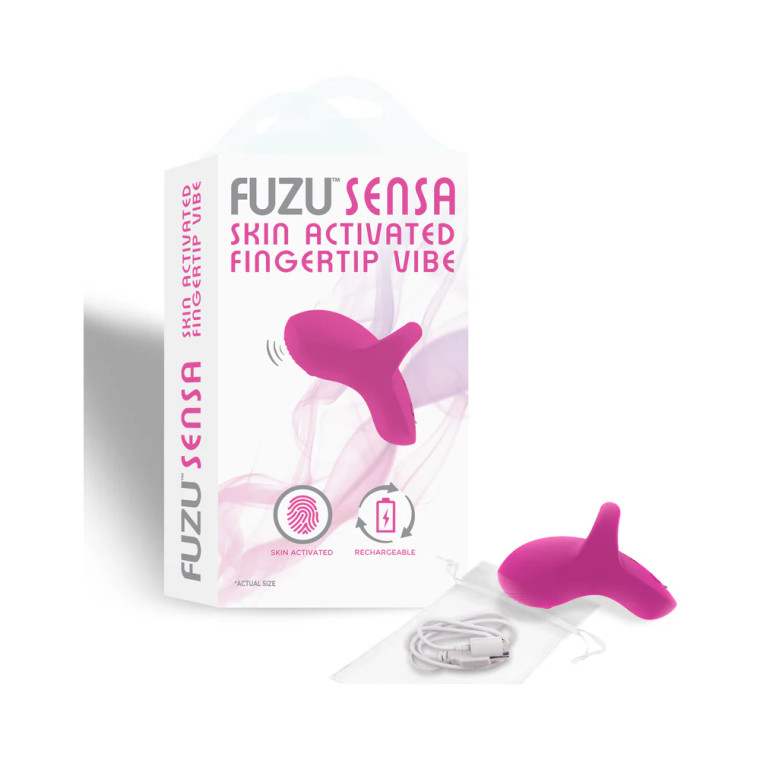 Fuzu Sensa Rechargeable Skin-Activated Fingertip Vibe, Pink