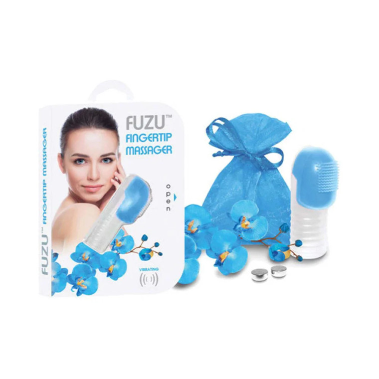 Fuzu Vibrating Fingertip Massager, Neon Blue