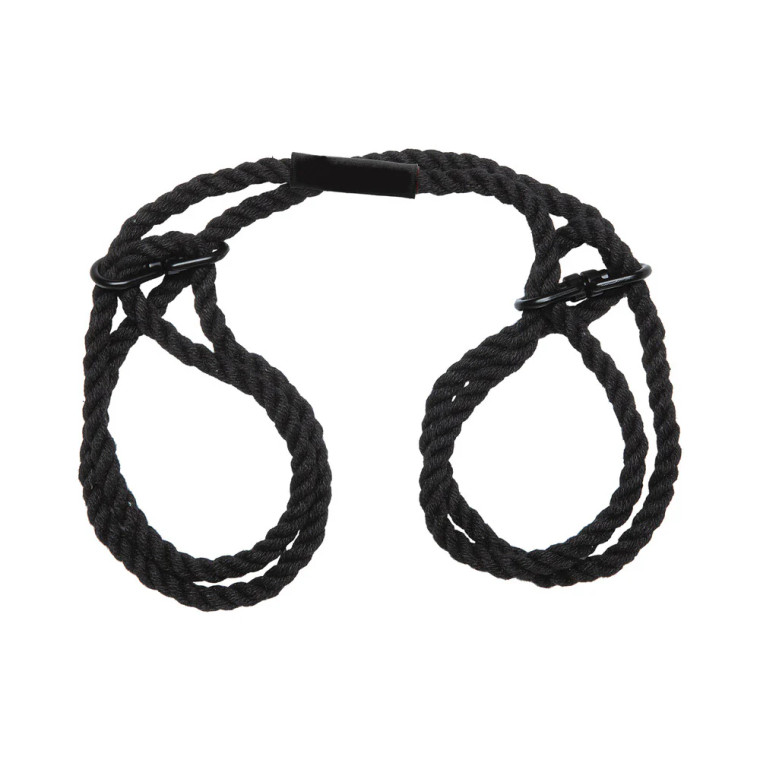 Merci Restrain 6 mm Hemp Wrist or Ankle Cuffs, Black