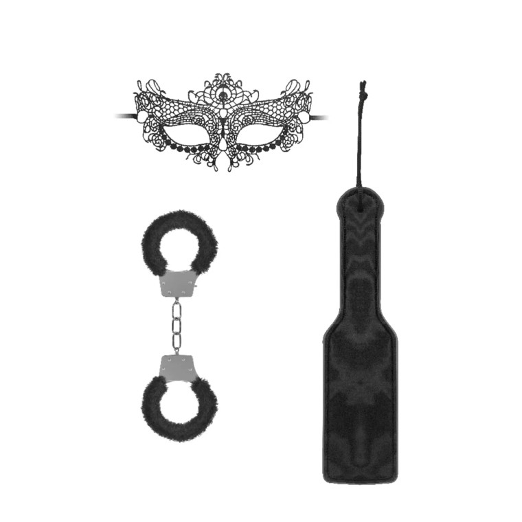 Ouch! Black & White Introductory Bondage Kit #3, Black