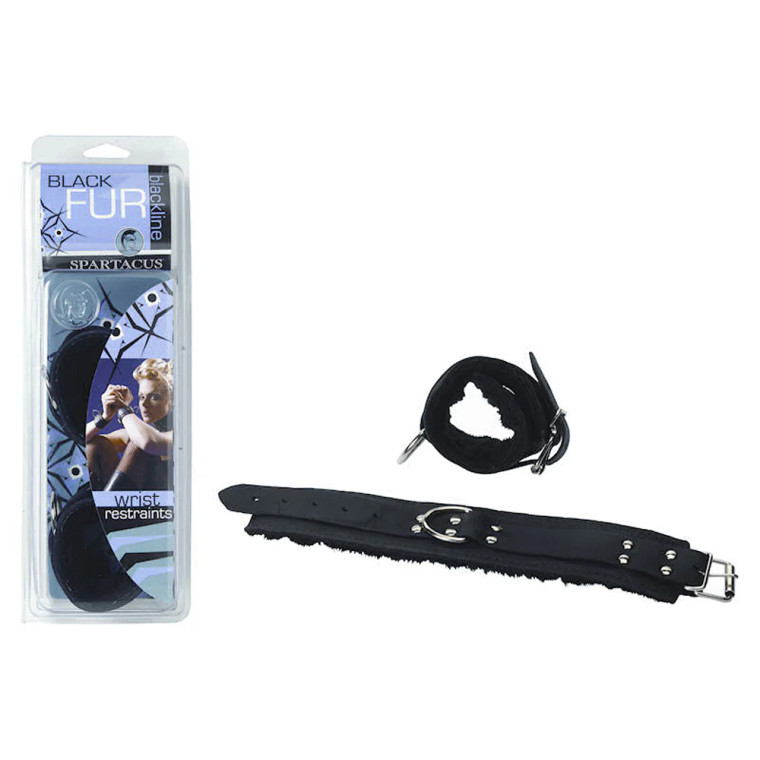 Spartacus Wrist Restraints with Black Faux Fur