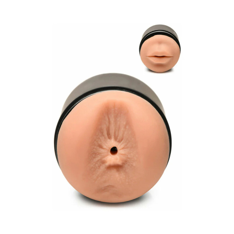 Curve Toys Mistress Double Shot Mini Masturbator Ass & Mouth, Medium Skin Curve Toys Mistress Double Shot Mini Masturbator Ass & Mouth, Medium Skin