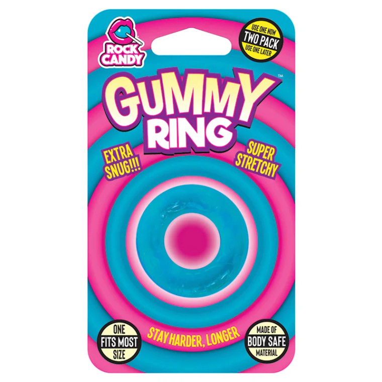 Rock Candy Gummy Ring, Blue