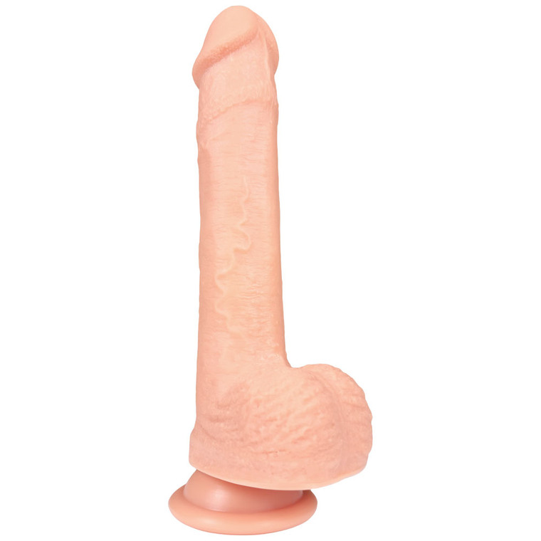The Admirer by FUKENA - Realistic Dual Density Silicone Dildo with Balls & Suction Cup, 6.75 Inch Insertable, 1.6 Inch Max Width, Light Skin