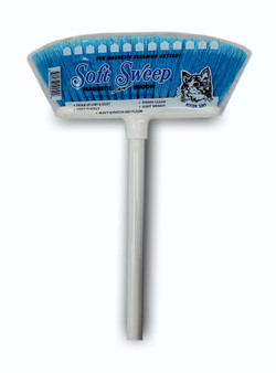 SOFT SWEEP BROOM
•	Rinses clean and dries quickly.
•	Picks up lint and dust.
•	Its magnetic action works wonderfully for picking up fine hair. Perfect for salons and who have pets.
•	It’s soft and fluffy bristles won’t scratch any floor. Excellent for wooden and linoleum floors.
•	The original PVC plastic split tipped for fine sweeping
•	magnetic broom
•	assorted fiber colors
•	48” White metal handle with hanger
•	fully poly slip