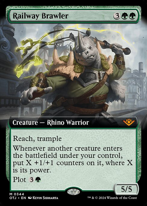 Railway Brawler (OTJ) (Foil) (Extended Art) (#344)