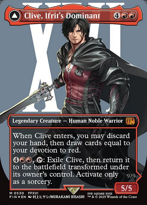 Clive, Ifrit's Dominant // Ifrit, Warden of Inferno (FIN) (SurgeFoil) (Borderless) (#530)