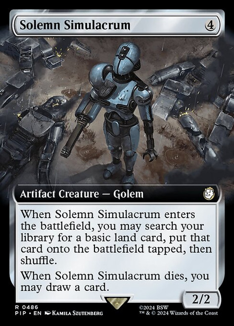 Solemn Simulacrum (PIP) (Foil) (Extended Art) (#486)